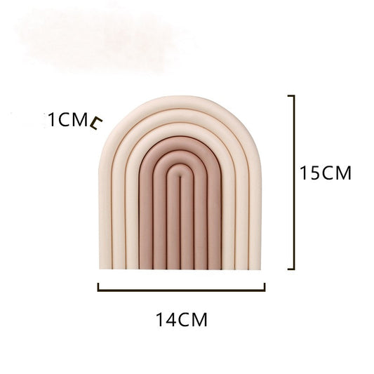 【北欧雑貨】レインボーシリコンパッド ベージュ＆コーヒー